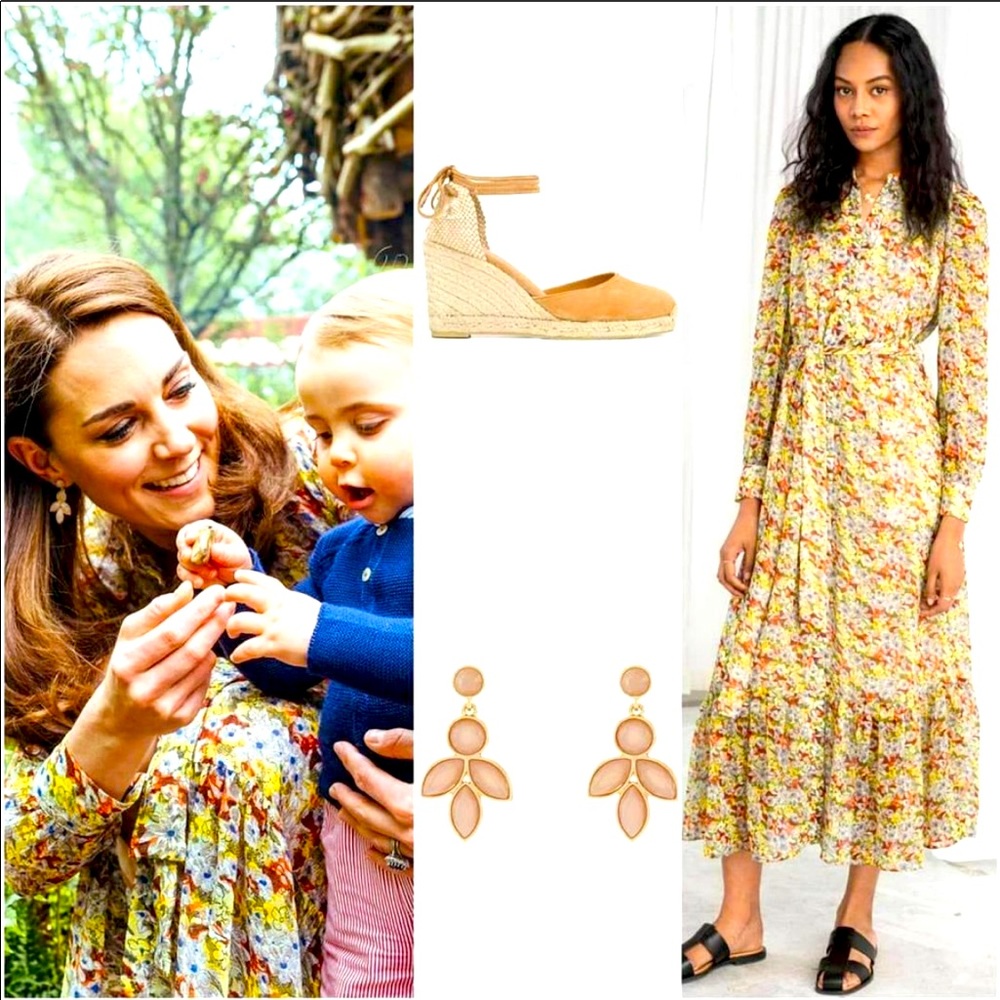 & Other Stories yellow floral ruffle dress.